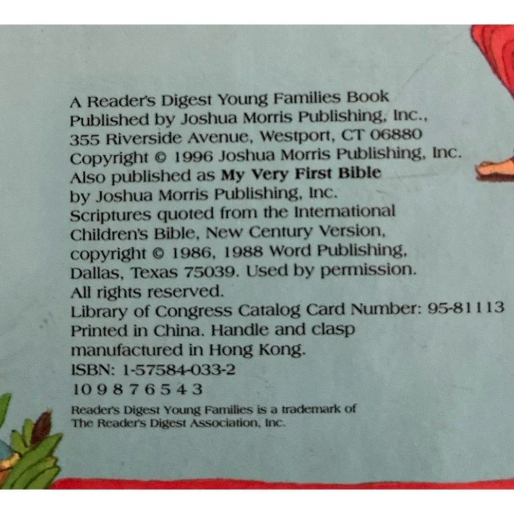 Baby's First‎ Bible Catholic Board Book Peek Trough Windows Carry Handle Vintage